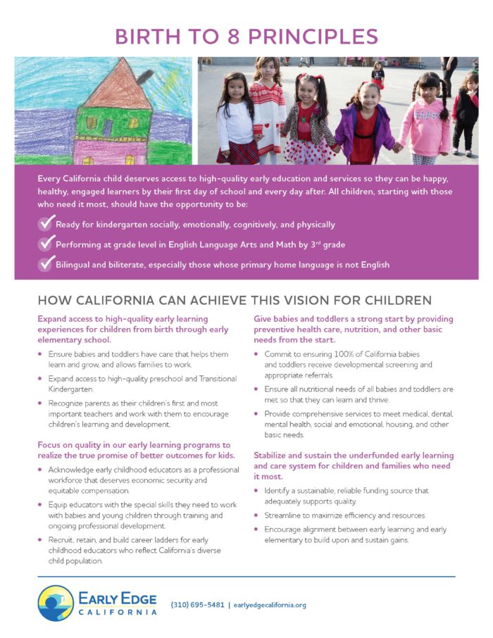 Birth to 8 Principles Fact Sheet – Early Edge California