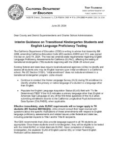 TK Guidance and ELPAC Testing - Early Edge California Early Edge California