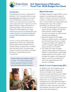 U.S. Department of Education Fiscal Year 2026 Budget Fact Sheet_General ...