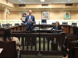 Asm McCarty Speaking at the Legislative Briefing.