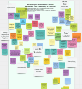 Brainstorming notes from the DLL Pilot Community of Practice virtual meeting