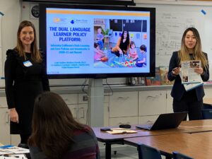 Two Early Edge staffmembers present the new DLL Policy Platform.