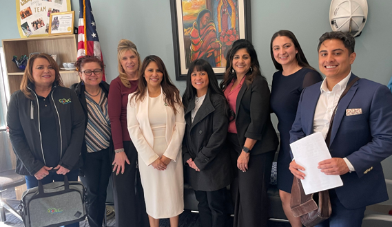 Meeeting attendees pose at the CA Advocacy day meeting.