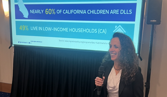 Early Edge Executive Director Patricia Lozano presents at the ECE forum.