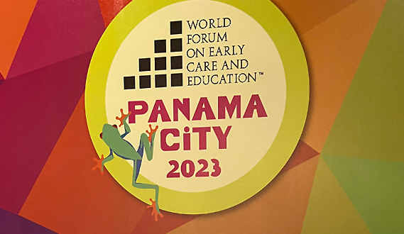 A poster with the logo of the World Forum on Early Care and Education.