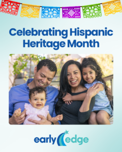 A hispanic family of 4 poses for a picture