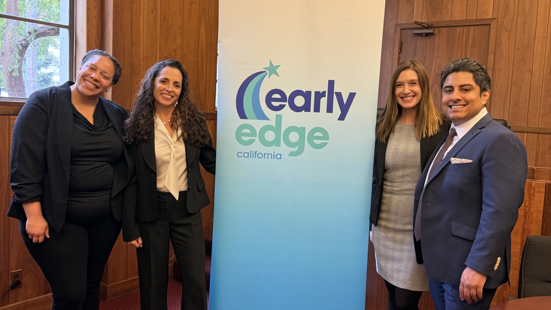 The Early Edge staff pose for a picture at the TK Payoff Meeting in Sacramento